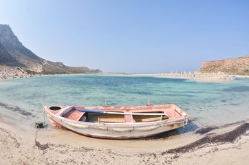 Fototapeta na wymiar Balos lagoon in Crete island Greece