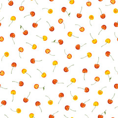Seamless vector pattern of a pretty cherry,