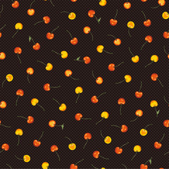 Seamless vector pattern of a pretty cherry,