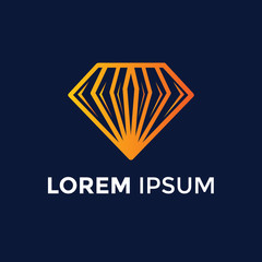 Modern Unique diamond sign logo Monogram