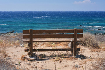 Naklejka na ściany i meble Elafonisi lagoon beach in Crete Greece