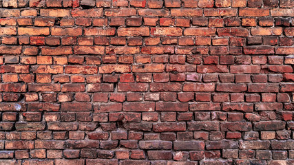 Red brick wall texture for interior design. 