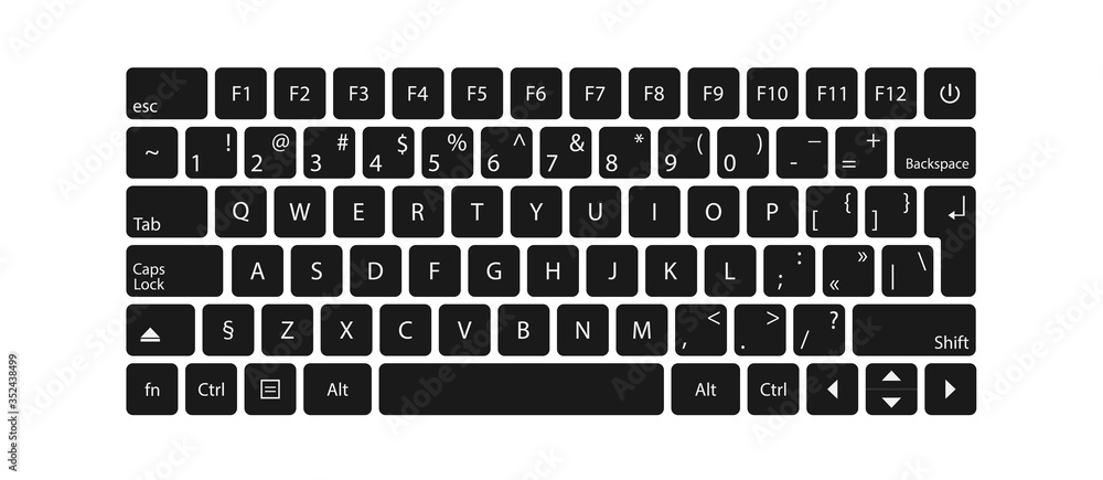 Poster modern flat web template with keyboard template on gray background.