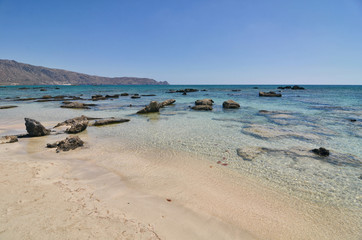 Elafonisi lagoon beach in Crete Greece