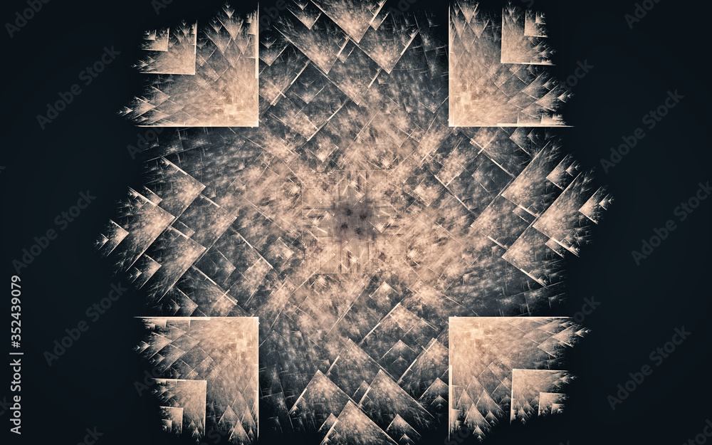 Aufkleber digital image generated on a computer consisting of beautiful abstract geometric shapes, lines of di