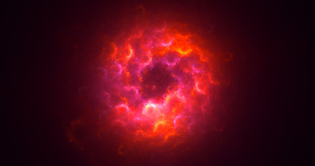 3D rendering abstract red fractal light background