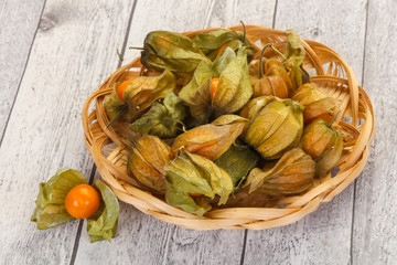 Winter cherry heap in the bowl
