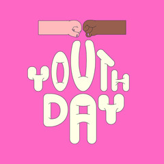 Youth day celebration pink background template vector
