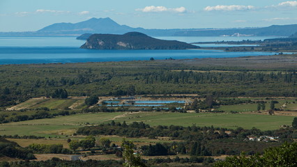 Landscape at Lake Taupo,Waikato Region on North Island of New Zealand

