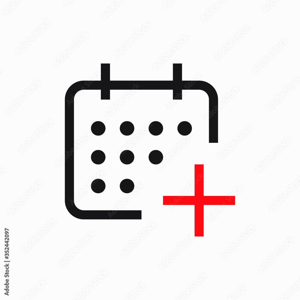 Aufkleber сalendar with plus line vector minimalistic icon. date symbol. appointment day icon for web design. 