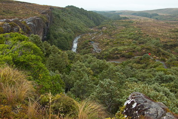Hiking track to Taranaki Falls in Tongariro National Park,Manawatu-Wanganui Region on North Island of New Zealand
