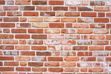 old red brick wall as background or texture