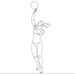 female character athlete playing beach volleyball