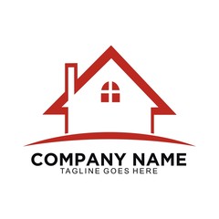 Home red icon, symbol and logo design template