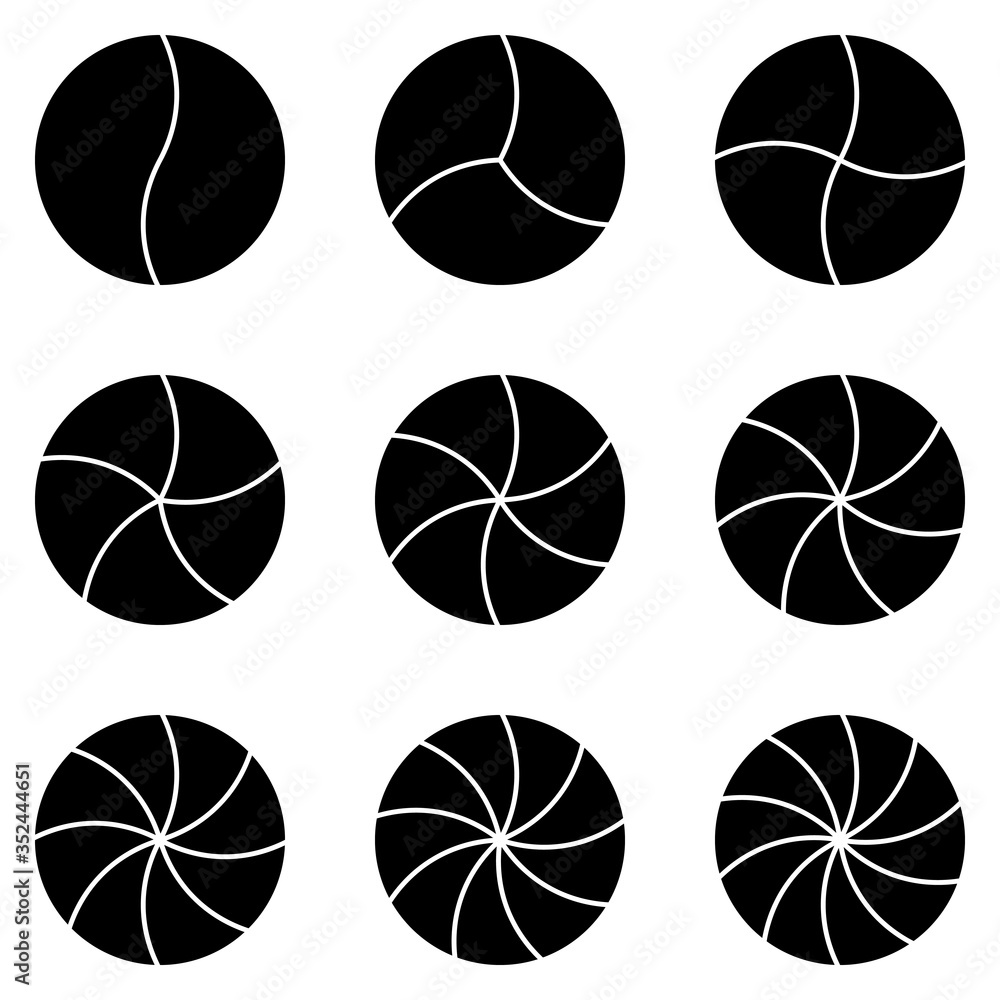 Poster round logo template icons infographics for data visualization, vector set circle sector for displayi