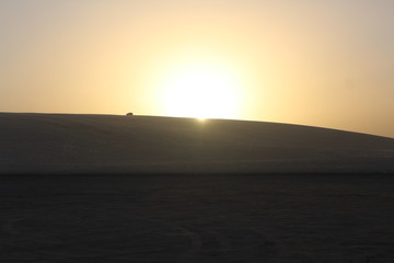 sunset, desert dunes, qatar