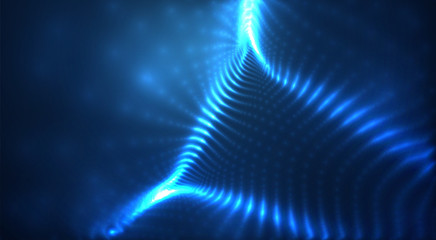 vector blue glowing data stream in virtual space