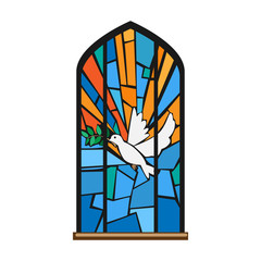Church window vector icon.Cartoon vector icon isolated on white background church window.