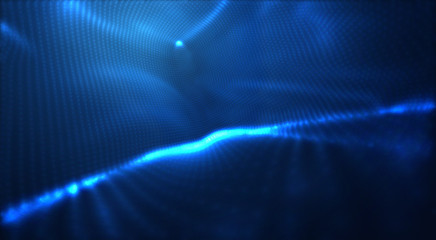 vector blue glowing data stream in virtual space