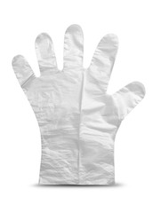 plastic glove on white background