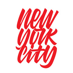 New York City Vector illustration. Hand drawn lettering composition. Handwritten calligraphy design.