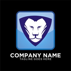 Lion head logo design template