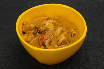 Traditional thai curry chicken soup