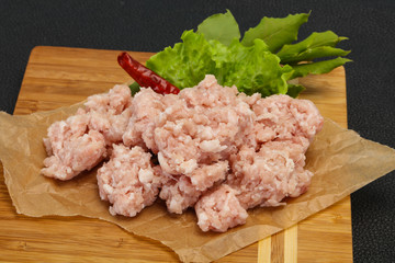 Homemade pork minced meat for cooking
