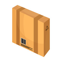 Box vector icon.Cartoon vector icon isolated on white background box.