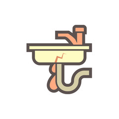 Water leak and sink vector icon design.