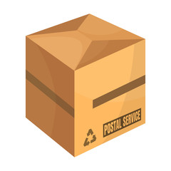 Box vector icon.Cartoon vector icon isolated on white background box.