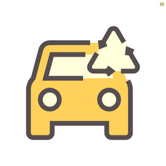 Car and recycle icon to show used car concept design, 48X48 pixel perfect and editable stroke.