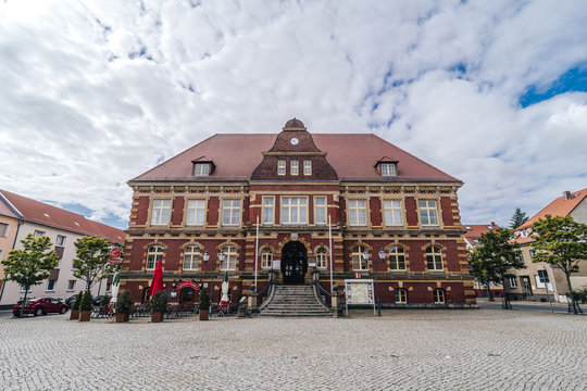 Calau - Kalawa, Germany - 06.07.19. The municipal house on the main square of Calau - Kalawa, Germany.