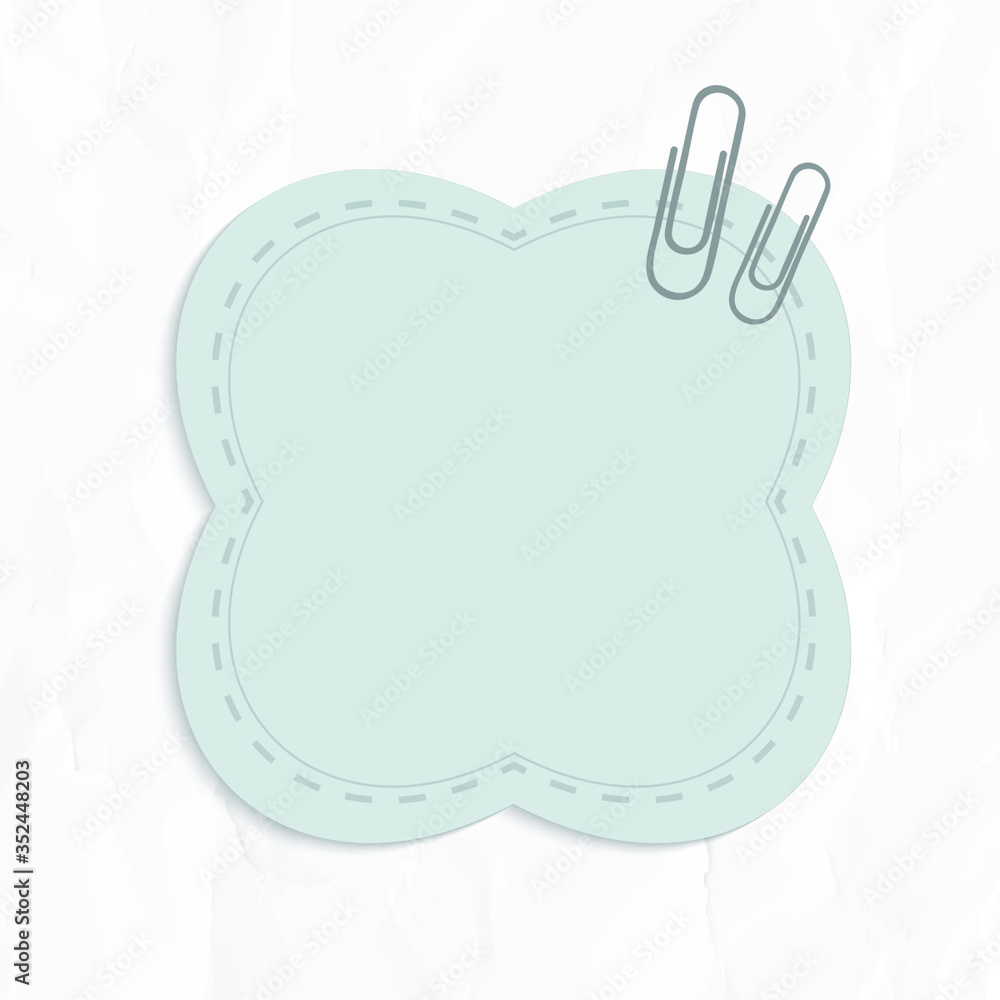 Poster blank notepaper set with clips on wrinkled paper background vector