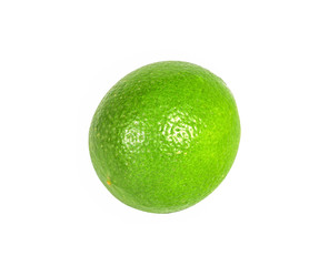 Fresh lime without leaves, sharp images, sour fruits without shadow. Isolated on a white background.