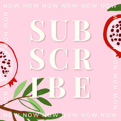 Subscribe now social template vector