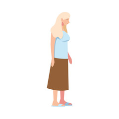 Blond woman feeling sick vector design