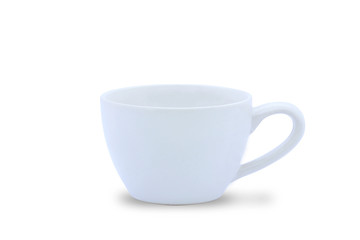 Empty white mug or coffee cup  isolated on white background with clipping path