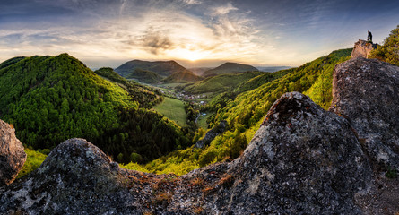 Fototapeta na wymiar Majestic sunset in the mountains landscape. Dramatic sky. Carpathian, Slovakia, Europe. Beauty world.
