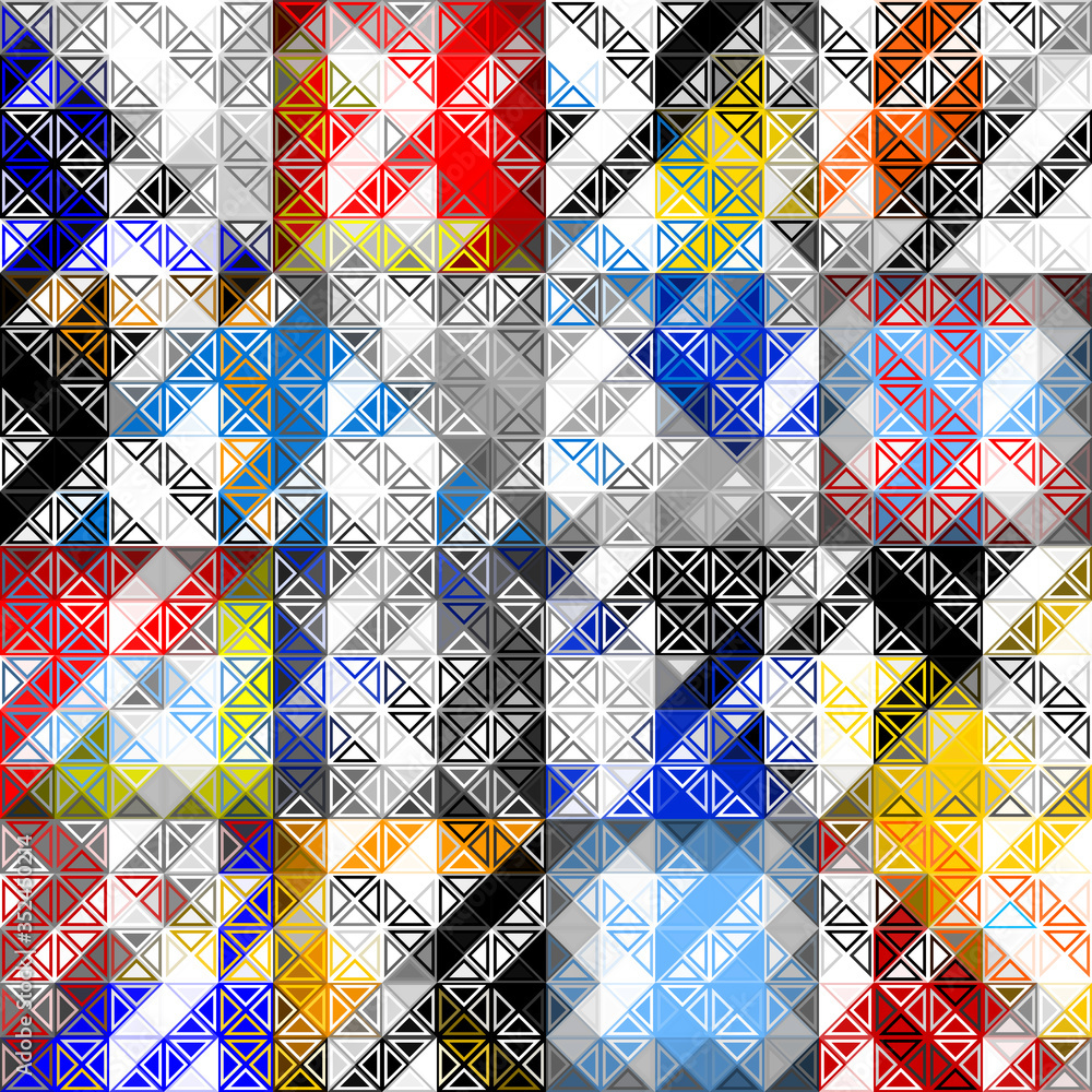 Poster Geometric abstract pattern in low poly style.