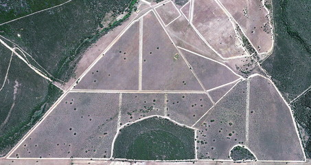 contrasts, abstract photography of the Spain fields from the air, aerial view, representation of...