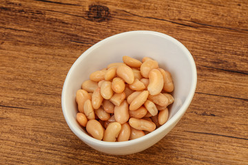 White beans kidney in the bowl