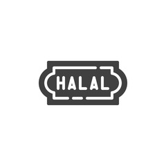 Halal logo vector icon. filled flat sign for mobile concept and web design. Halal label glyph icon. Symbol, logo illustration. Vector graphics