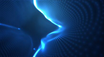 vector blue glowing data stream in virtual space