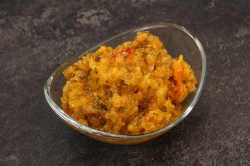 Relish sauce with cucumbers and mustard