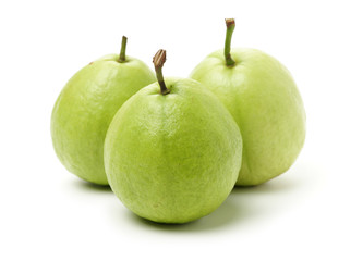 Pink guava isolated on white background