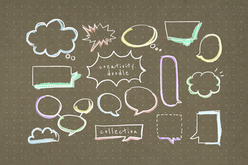 Fototapeta na wymiar Speech bubble creativity doodle vector collection