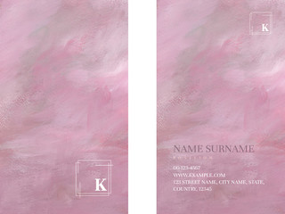 Pink business card design vector