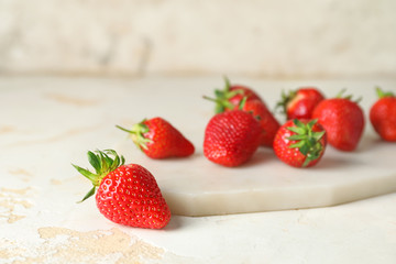 Sweet ripe strawberry on light background