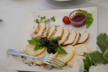 close-up. Restaurant kitchen cafe food concept